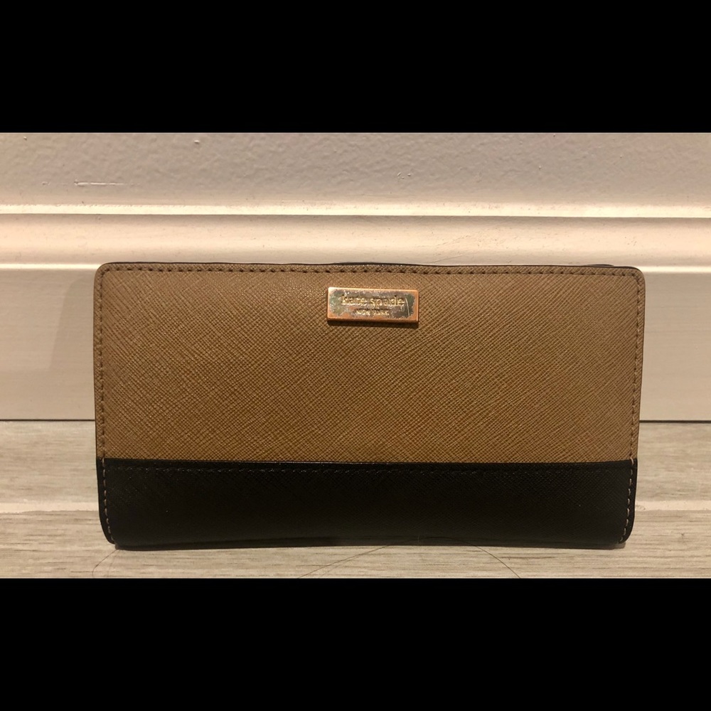 Kate Spade Cameron Bifold Wallet - black/tan